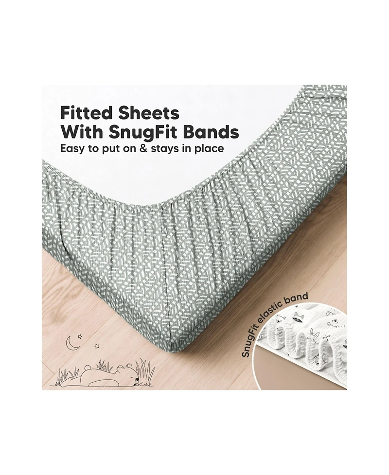 KeaBabies Lyra Muslin Crib Sheets for Boys, Girls, 2pk 52x28 Cotton Baby Mattress Fitted, Soft, Breathable