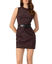 Ivonne Women's Sleeveless Polka Dot Shift Dress