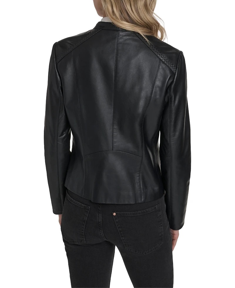 Cole Haan Women's Stand Collar Racer Jacket