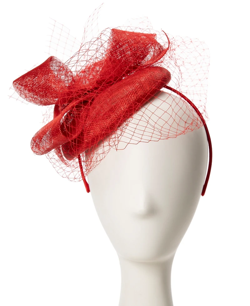 August Hats Sinamay Bow Net Fascinator Hat