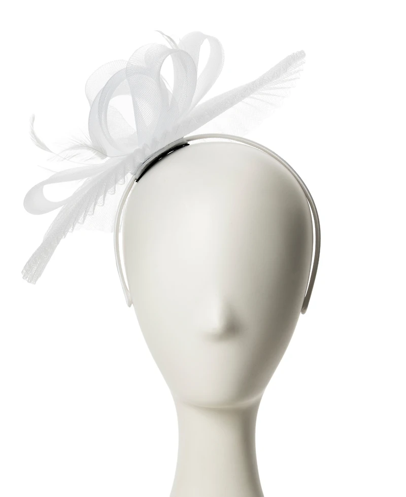 August Hats Pleated Crinoline Bow-Detail Fascinator Hat