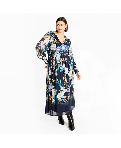 City Chic Women's Plus Selena Print Maxi Dress