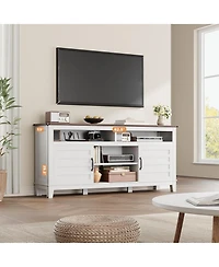 gaomon Tv Stand for 63 in, Entertainment Center with Adjustable Shelves, Farmhouse Cabinet Doors