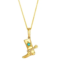 Le Vian Turquoise (3/100 ct. t.w.) & Nude Diamond (7/100 ct. t.w.) Pendant Necklace in 14k Honey Gold