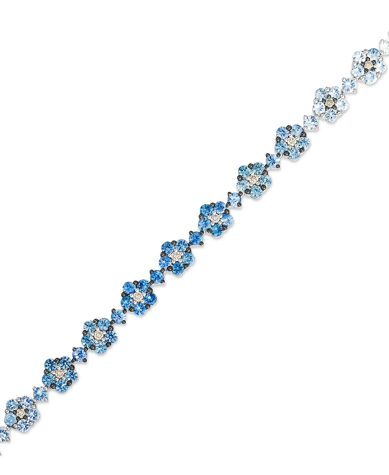Le Vian White Sapphire (57/100 ct. t.w.), Sapphire Ombre (5 ct. t.w.) & Diamond (7/20) Bracelet in 14k Vanilla Gold