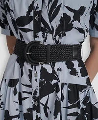 Dkny Women's Short-Sleeve Drop Waist Belted Maxi Shirt Dress