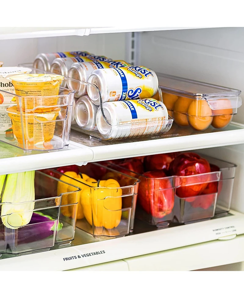 Sorbus 8-Piece Clear Open Bin Containers Set - Organize Fridge & Pantry Essentials