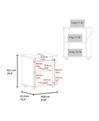 Fm Furniture Gila Bend Under Sink Storage Cabinet, Compact Design, with Two Shelves for Organizing Bathroom Items