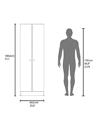 Arizona City Multi-Purpose Cupboard with Five Shelves and Storage Doors for Kitchen and Home, kronos white and kronos blue