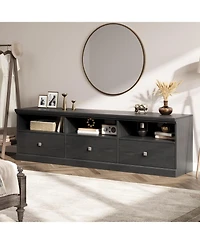 gaomon 70in Tv Stand for TVs up to 80", Mid Century Modern Entertainment Center with Storage Drawer and Open Shelves