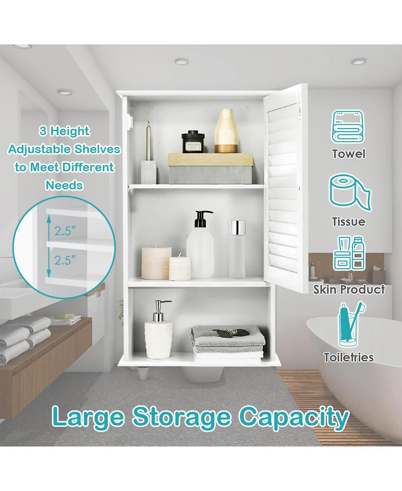 sumyeg 27.5 Inch Wall Hanging Bathroom Storage Cabinet Organizer