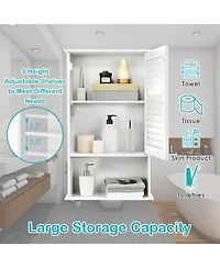 sumyeg 27.5 Inch Wall Hanging Bathroom Storage Cabinet Organizer
