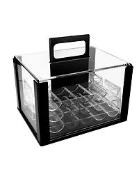 Gse Games & Sports Expert 600pcs Casino Grade Acrylic Poker Chips Carrier with 6 Poker Chip Trays