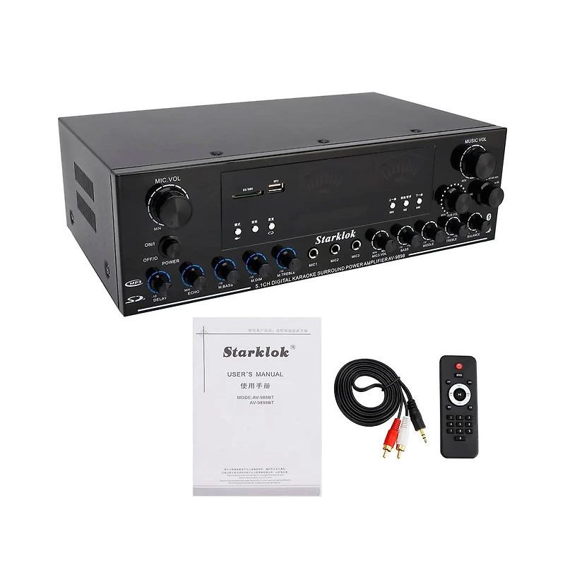 Artudatech 5.1 Channel 3000W Peak Av Surround Amplifier with Powerful Subwoofer, Bluetooth 5.0 & Usb/Sd