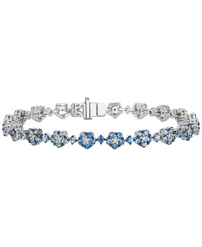 Le Vian White Sapphire (57/100 ct. t.w.), Sapphire Ombre (5 ct. t.w.) & Diamond (7/20) Bracelet in 14k Vanilla Gold