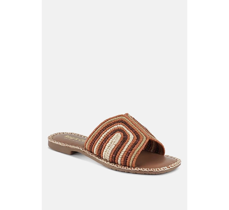 Kivah Handwoven Raffia Slip-On Flats