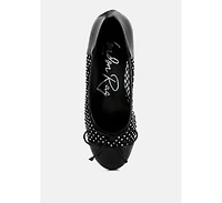 Tudum Rhinestone Detail Mesh Ballerinas
