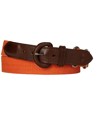 Polo Ralph Lauren Men's Webbed Cotton & Leather Belt