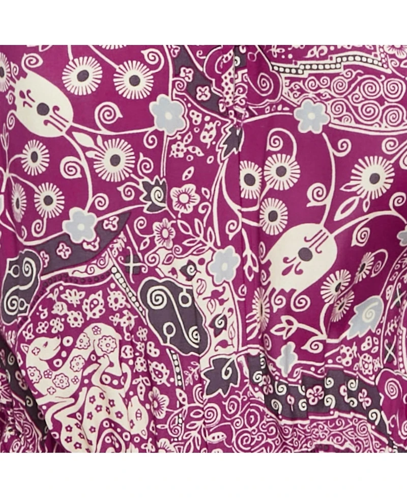 Pre-Owned Isabel Marant Women's Etoile Pink Printed Crepe Cescott Midi Dress