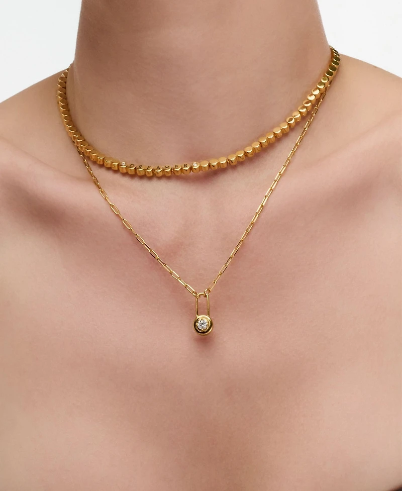 Oak & Luna Lock & Luna Charm with Round Cut Moissanite