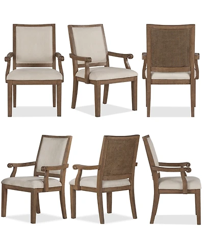 Furniture Alverton 6-Pc. Wood Arm Chair Set
