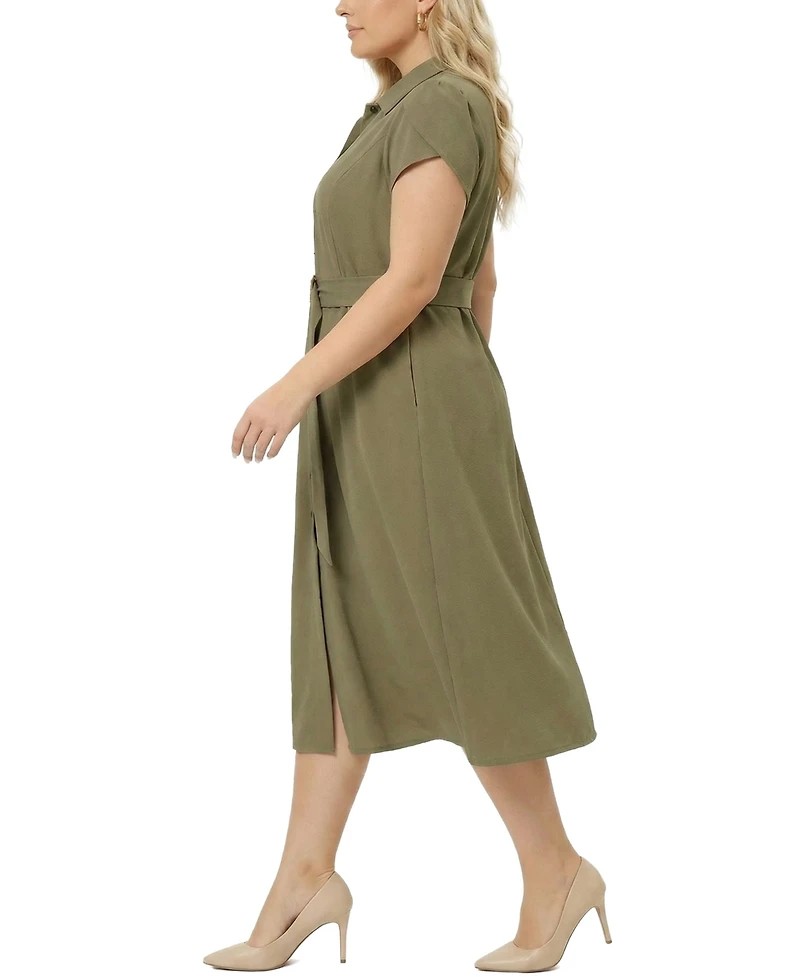 Ny Collection Plus Midi Petal Sleeve Dress