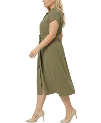 Ny Collection Plus Midi Petal Sleeve Dress