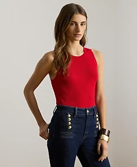 Lauren Ralph Petite Shilcant Rib-Knit Sleeveless Sweater