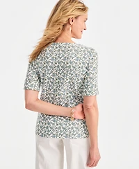 Style & Co Petite Elbow-Sleeve Boat Neck Top, Macy's Exclusive
