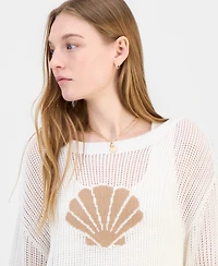 Ultra Flirt Juniors' Icon Open-Knit Sweater
