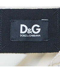 Pre-Owned Dolce & Gabbana Women's Pre-Owned D&g Cream Bow Print Silk Ruffle Mini Dress