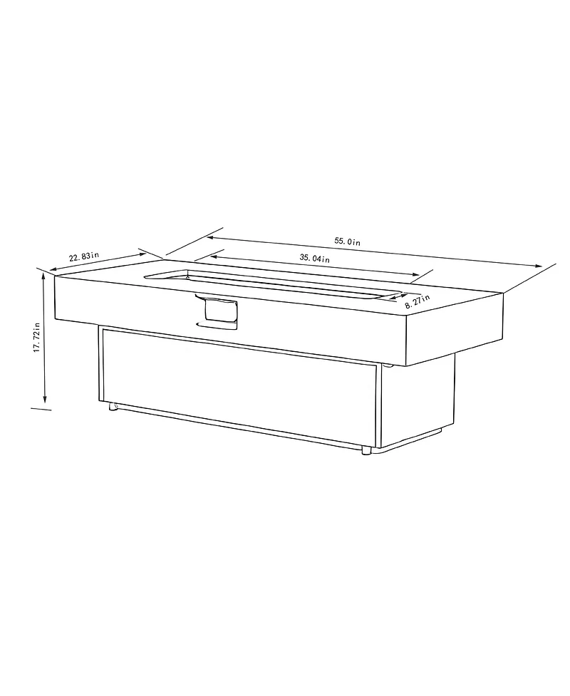 Flynama Tabletop Propane Fire Pit 56 x 23 Inch 50000 Btu Outdoor Fire Pit Table with Three Height Options for Patio Balcony