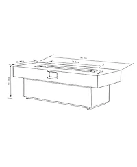 Flynama Tabletop Propane Fire Pit 56 x 23 Inch 50000 Btu Outdoor Fire Pit Table with Three Height Options for Patio Balcony