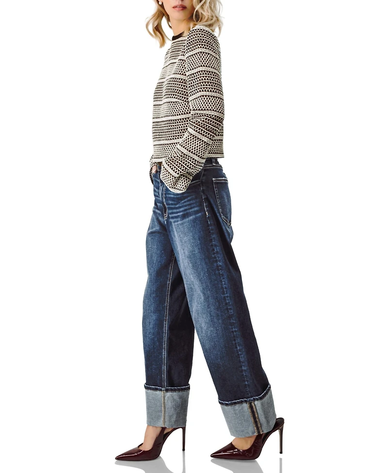 Ivonne Women's Long Sleeve Knit Crop Top