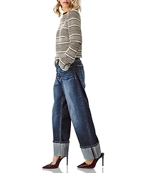 Ivonne Women's Long Sleeve Knit Crop Top