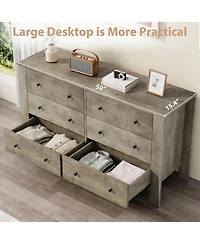 gaomon 6 Drawer Dresser for Bedroom, Wide Black Chest with Deep Drawers and Metal Knobs, Modern Storage Hallway, Kids Room.
