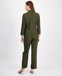 Le Suit Women's One-Button 3/4-Sleeve Pantsuit