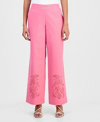 T Tahari Women's Pull-On Embroidered Pants
