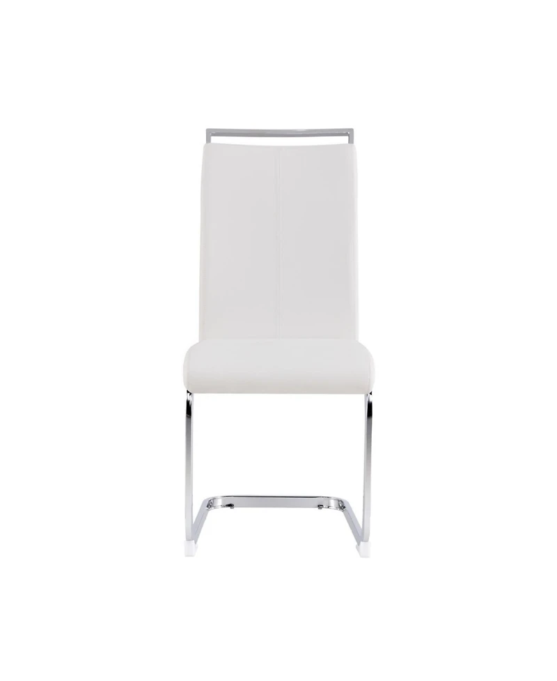 Streamdale Furniture Pu Leather Dining Chairs - Set of 4 - White
