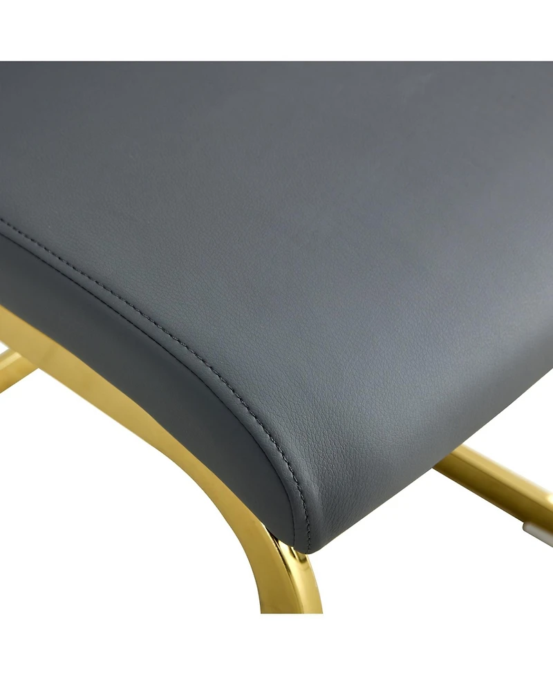 Streamdale Furniture Modern Gray Pu Leather Dining Chairs (Set of 2)