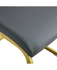 Streamdale Furniture Modern Gray Pu Leather Dining Chairs (Set of 2)