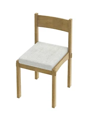 Streamdale Furniture Retro 7-Piece Dining Set for 6 with Upholstered Chairs (Natural Wood