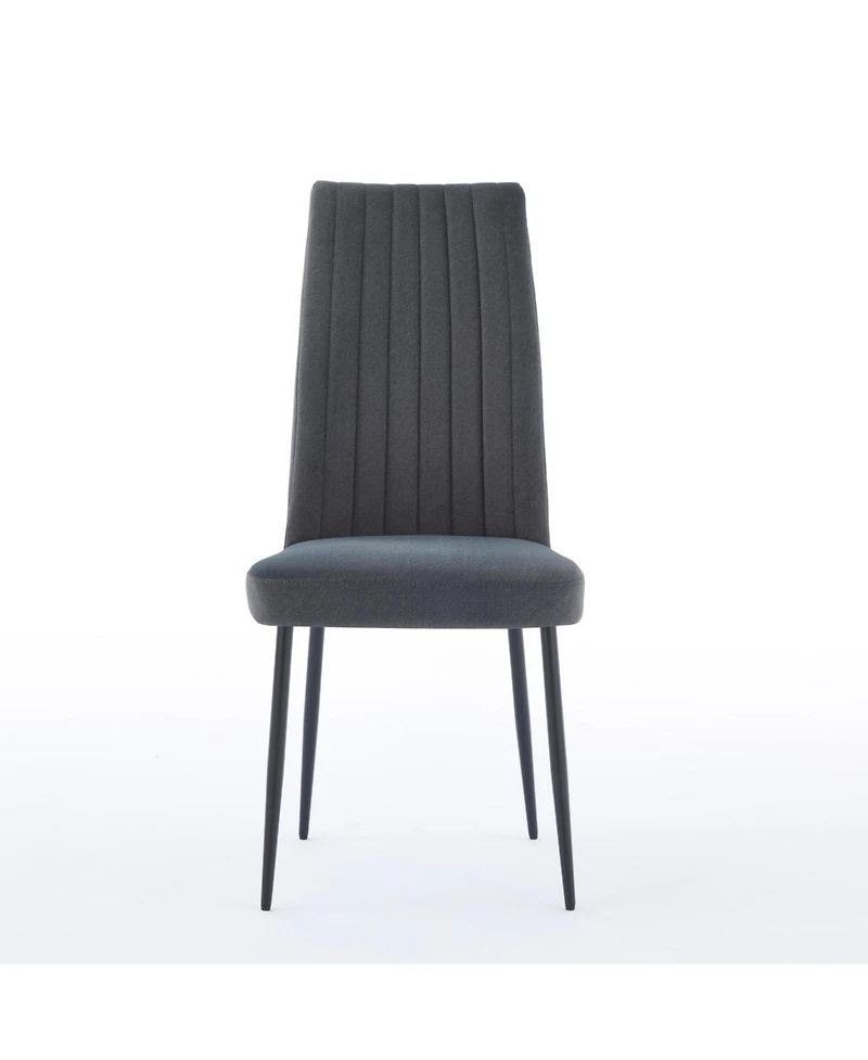 Streamdale Furniture Dark Grey Velvet Dining Chairs - Set of 2, Adjustable Feet