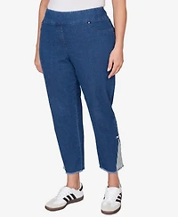 Ruby Rd. Plus Nautical Stripe Inset Slim Fit Jean