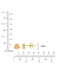 Macy's White Enamel Knot Stud Earrings in 14K Yellow Gold Over Sterling Silver
