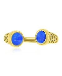 Macy's Lapis (1 ct. t.w.) and Cubic Zirconia Ring 14K Yellow Gold Over Sterling Silver