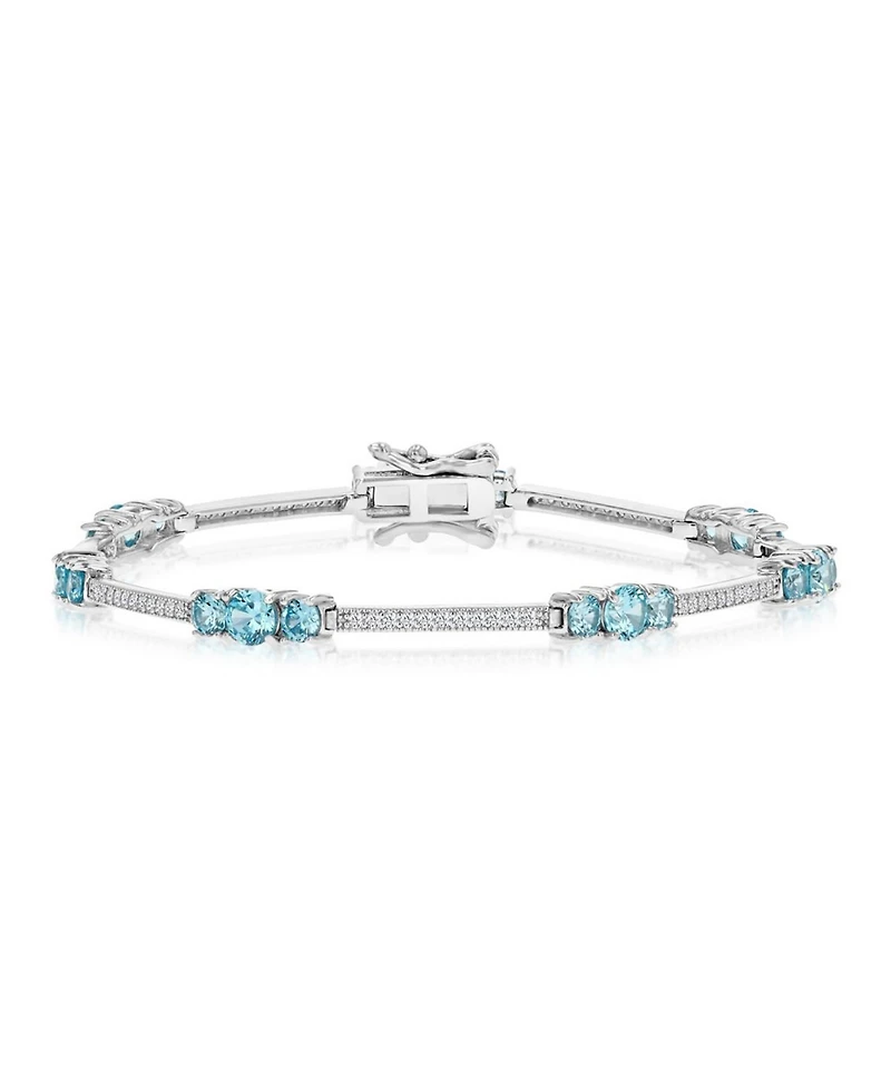 Macy's Cubic Zirconia (4.9 ct. t.w.) Rhodium Over Sterling Silver Tennis Bracelet