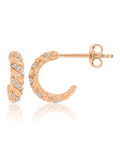 Macy's Cubic Zirconia (0.27 ct. t.w.) Spiral Huggie Earrings