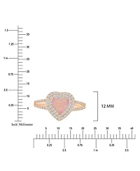 Macy's Pink Cubic Zirconia (0.86 ct. t.w.) and Opal Heart Ring