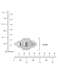 Macy's Emerald Aurora Borealis (2.51 ct. t.w.) & Cubic Zirconia (2.51 ct. t.w.) Ring in Rhodium Over Sterling Silver